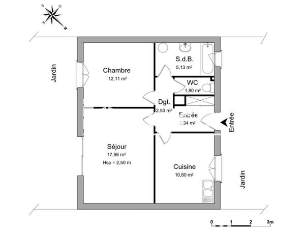 Location Maison 2 pièces 53.27 m² - 4 CLOS SECHECOTE Champhol 28300