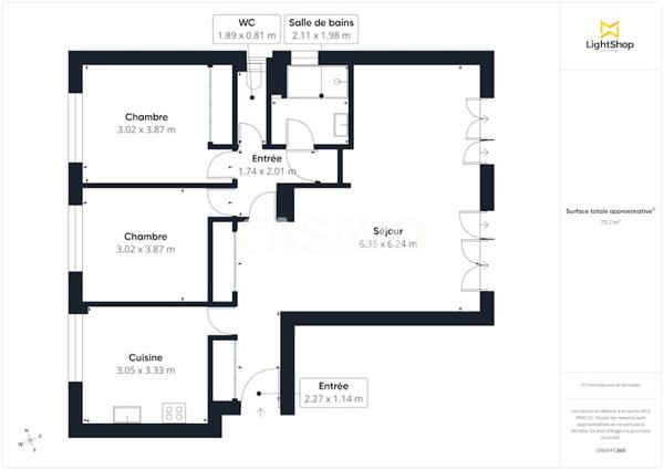 Vente Appartement 3 pièces de 75m² - 69150 Décines-Charpieu