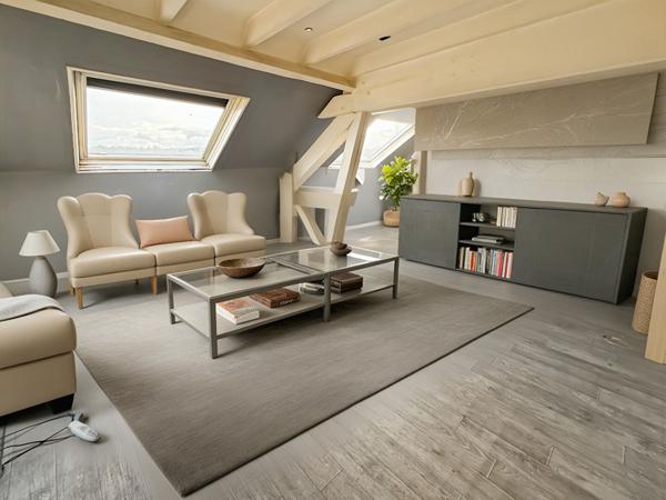 Studio en dernier étage avec ascenseur lumineux + combles