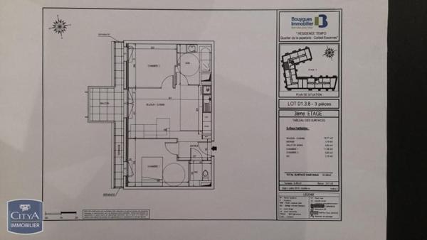 Appartement à louer 3 pièces 50.08m²