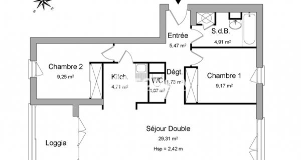 Location Appartement 3 pièces 65.62 m² - Conflans-sainte-honorine 78700