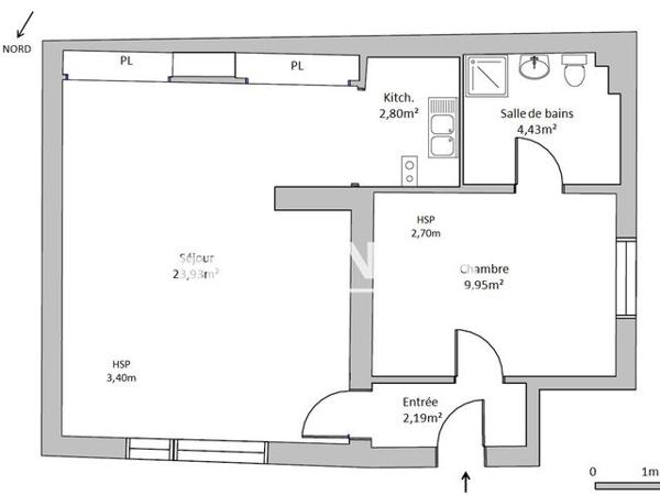 Location Appartement 2 pièces 43.3 m² - 16 ALLEE ST JOSEPH Lille 59000