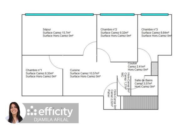 Appartement 4 pièces - 68 m² Exclusivité efficity