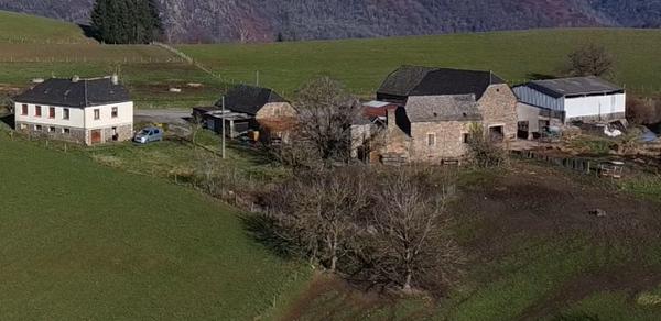 Conques (12320) À vendre – Exploitation agricole complète avec bâtiment d’élevage récent – 29 hectares attenants – Maison