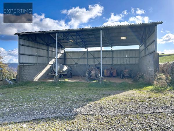 Conques (12320) À vendre – Exploitation agricole complète avec bâtiment d’élevage récent – 29 hectares attenants – Maison