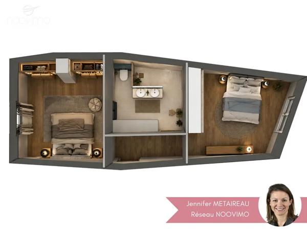 Maison ancienne de charme rénovée - 2 chambres + bureau avec