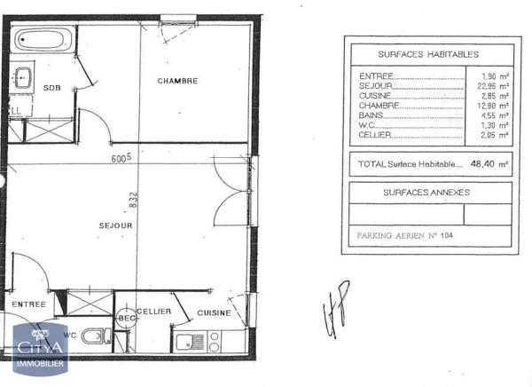 Appartement à louer 2 pièces 48.5m² Rouen (76100)
