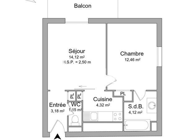 Location Appartement 2 pièces 39.35 m² - 11 AVENUE CHARLES FLAHAULT Montpellier 34000