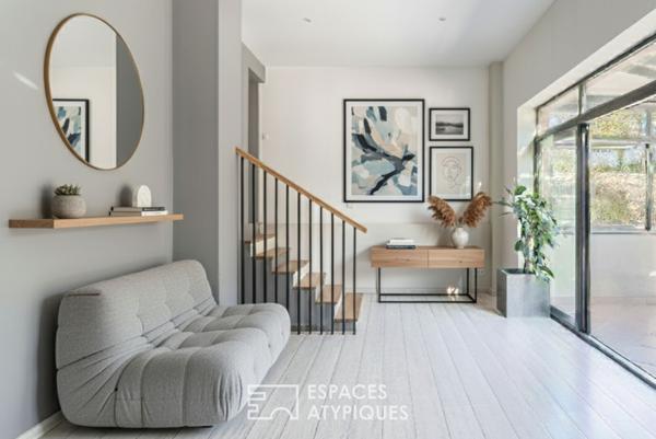 Maison années 30 et son extension contemporaine avec jardin paysagé