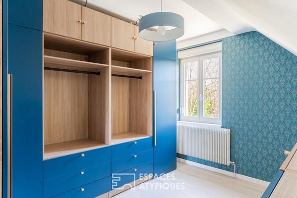 Maison années 30 et son extension contemporaine avec jardin paysagé