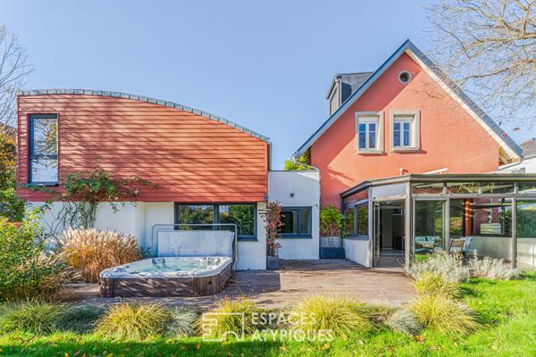 Maison années 30 et son extension contemporaine avec jardin paysagé