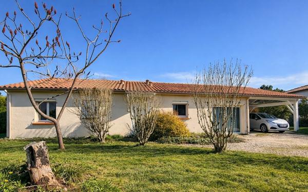 Plain-pied familial avec véranda chauffée + piscine – 4 chambres + bureau – secteur recherché de Bon-Encontre