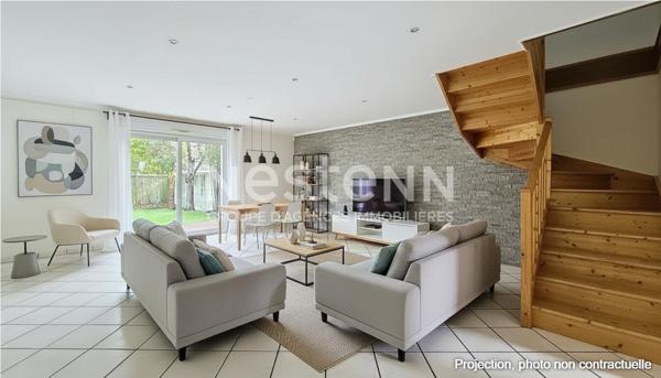 A vendre à MORANGIS: Maison 109 m² - Séjour 42 m² plein sud - 3 Chambres - Garage - DPE C