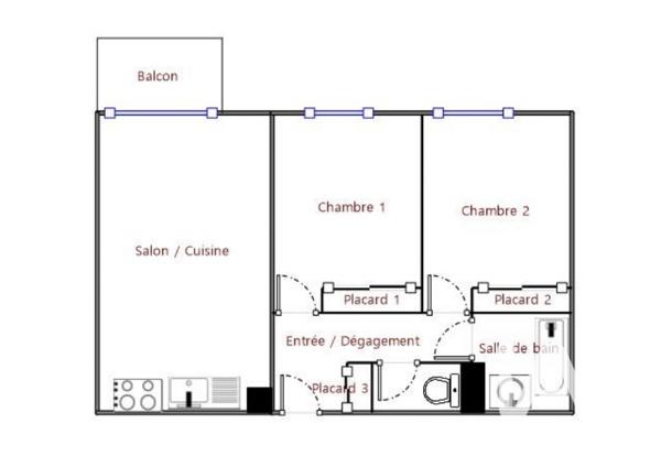 Appartement à vendre 3 pièces 53 m² Mérignac