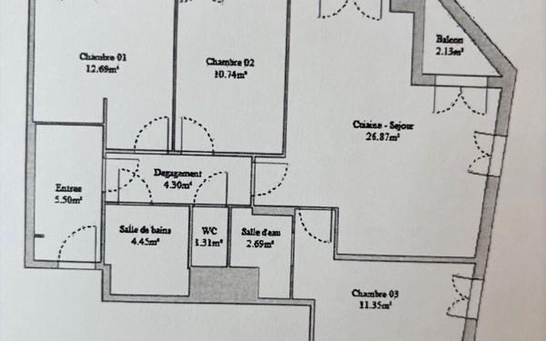 Appartement à louer    4 pièces • 79,90 m2 Montreuil