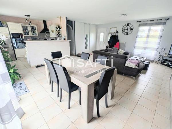 Maison 95 m² 3 chambres, garage, terrain.