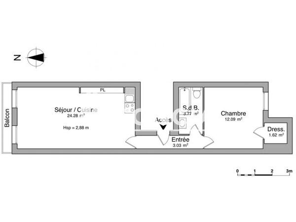 Location Appartement 2 pièces 44.79 m² - 48 RUE VERRERIE Dijon 21000