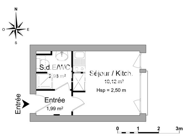 Location Studio 15.09 m² - APPARTEMENT N°7 Rennes 35000