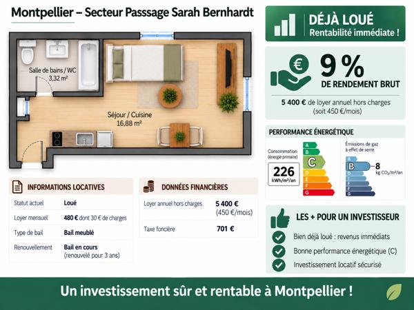 Appartement
         1 pièce
        - 20 m² Exclusivité 60 000 € *