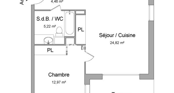 Location Appartement 2 pièces 47.47 m² - Saint-jory 31790