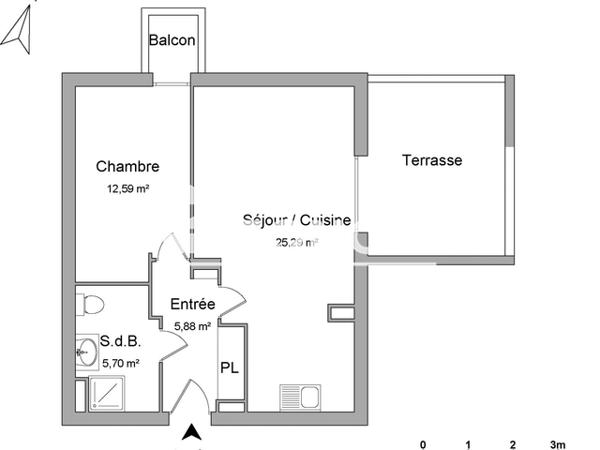 Location Appartement 2 pièces 49.46 m² - BATIMENT G Saint Raphael 83700