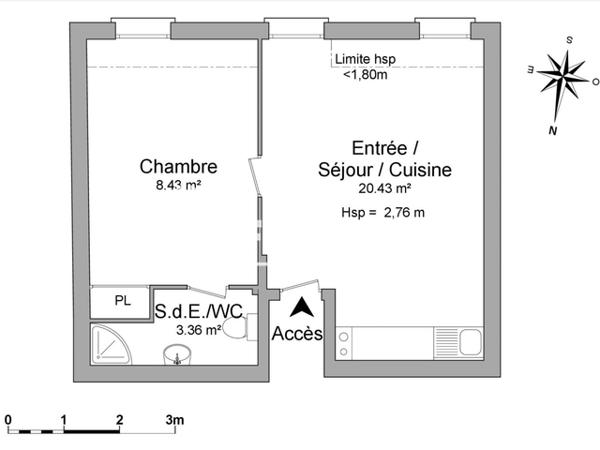 Location Appartement 2 pièces 32.22 m² - 15 AVENUE MARECHAL JOFFRE Albi 81000