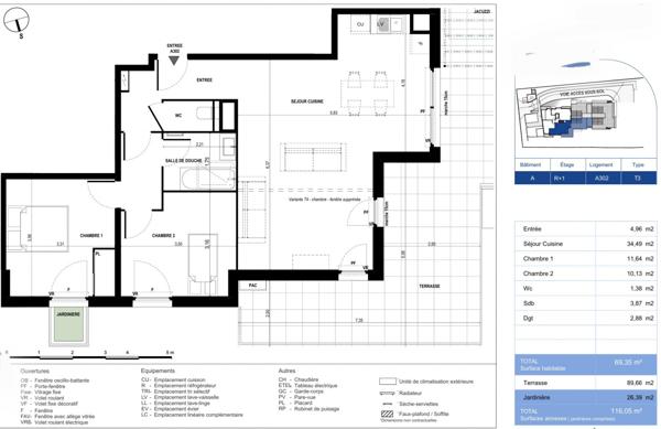 Appartement 3P avec vue mer – Dernier étage - Grand terrasse - Nouvelle résidence - quartier Combes