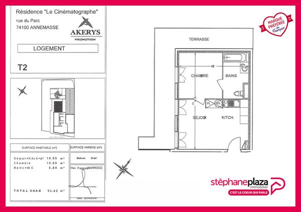 Appartement 2 pièces 35.63 m2