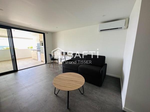 Studio vue mer, rénové, parfait état, meublé.