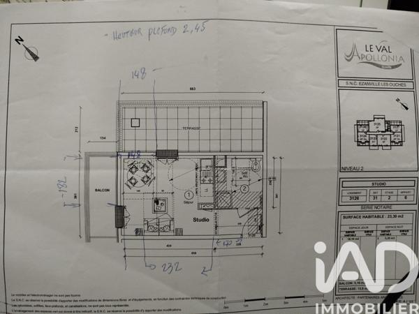Studio à vendre 23 m² Ézanville