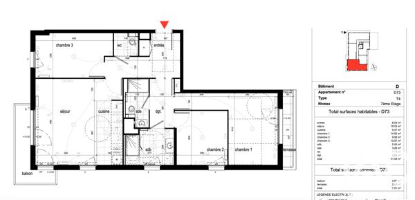Location appartement 4 pièces 81,04 m² Champigny-sur-Marne