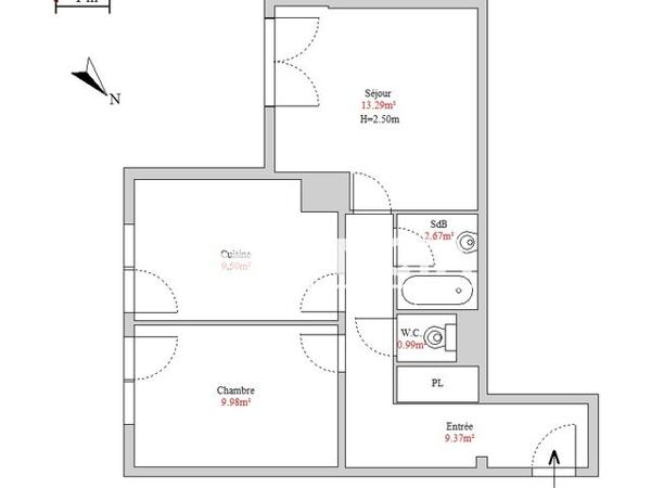 Location Appartement 2 pièces 45.8 m² - 44 RUE DU DR LEON MANGENEY Mulhouse 68100