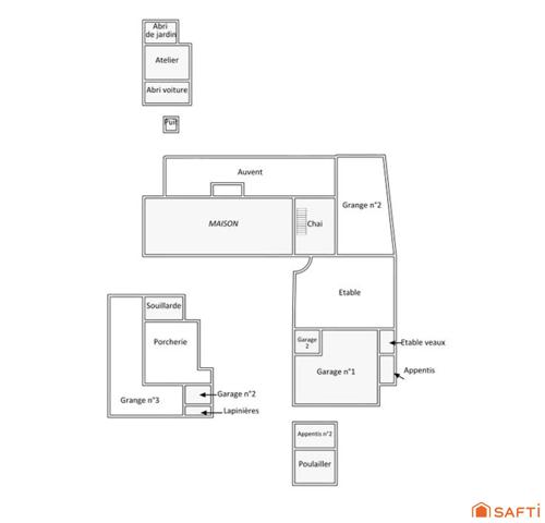 Corps de ferme sur parcelle de 27 189 m², habitation 107 m² de plain-pied.