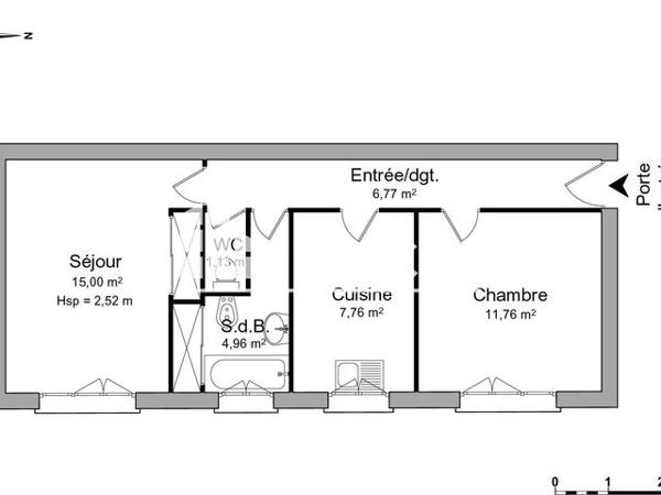 Location Appartement 2 pièces 47.38 m² - 63 AVENUE DES SPORTS Semeac 65600