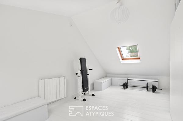 Maison contemporaine en ossature bois avec jardin et terrasse