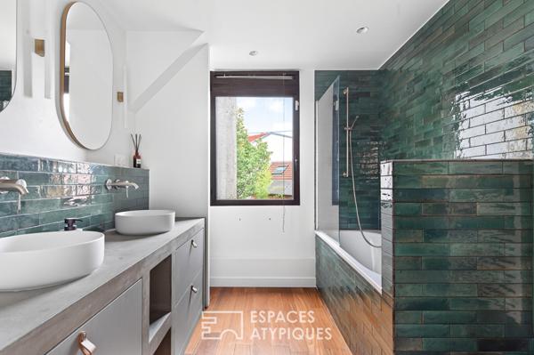 Maison contemporaine en ossature bois avec jardin et terrasse
