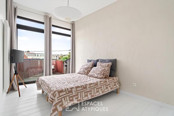 Maison contemporaine en ossature bois avec jardin et terrasse