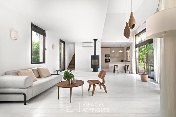 Maison contemporaine en ossature bois avec jardin et terrasse