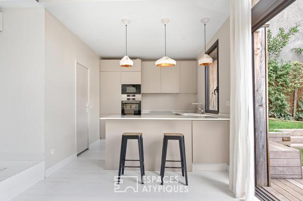 Maison contemporaine en ossature bois avec jardin et terrasse