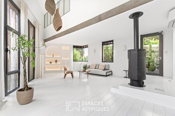 Maison contemporaine en ossature bois avec jardin et terrasse