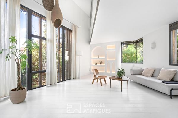 Maison contemporaine en ossature bois avec jardin et terrasse