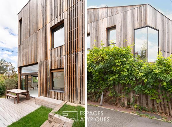 Maison contemporaine en ossature bois avec jardin et terrasse