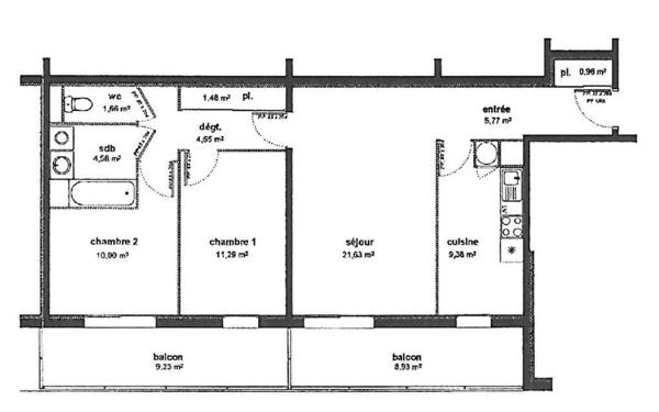Appartement à vendre    3 pièces • 73 m2 Les Andelys
