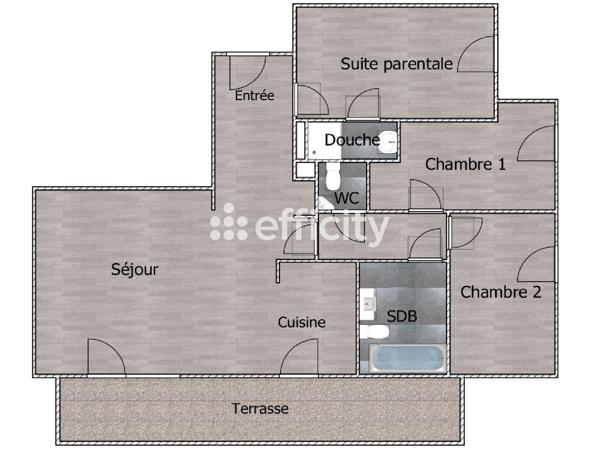 Appartement 4 pièces - 81 m² Exclusivité efficity