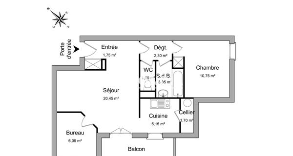 Location Appartement 3 pièces 53.1 m² - Beuzeville 27210