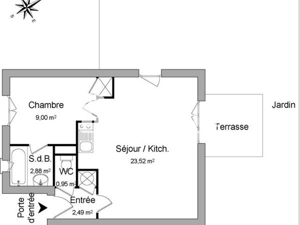 Location Appartement 2 pièces 38.84 m² - 14-16-18 RUE RENE CASSIN La Roche Sur Yon 85000