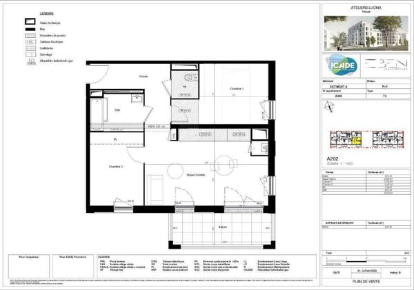 Appartement 3 pièces - 49800 Trélazé