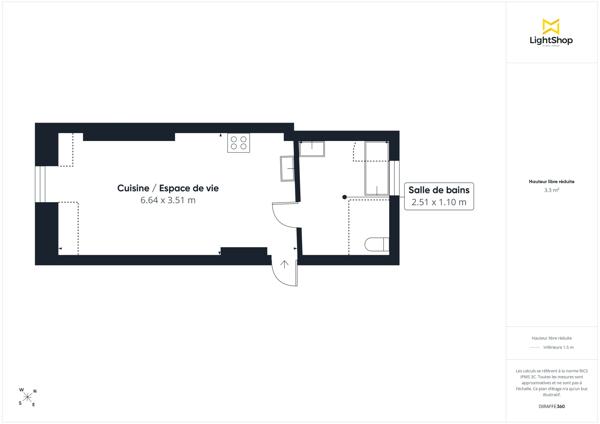 Studio 26 m² - Dernier étage traversant - Rue Saint-Jean, Paris