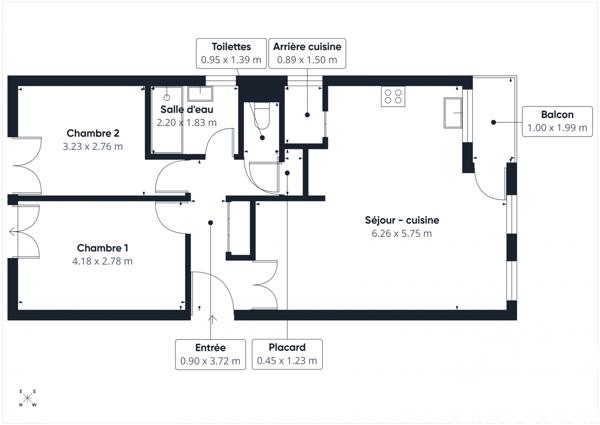 Appartement à vendre 3 pièces 64 m² Rezé