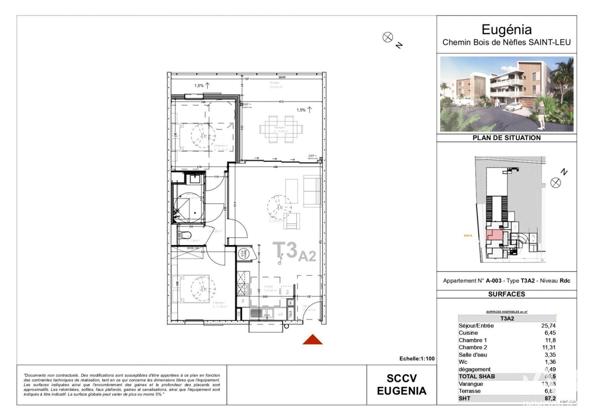 Appartement à vendre 3 pièces 87 m² LE PITON-SAINT-LEU